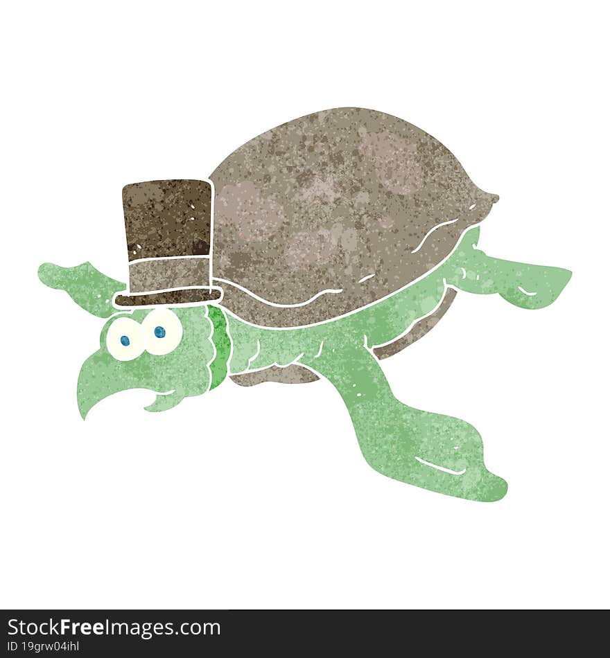 freehand retro cartoon turtle