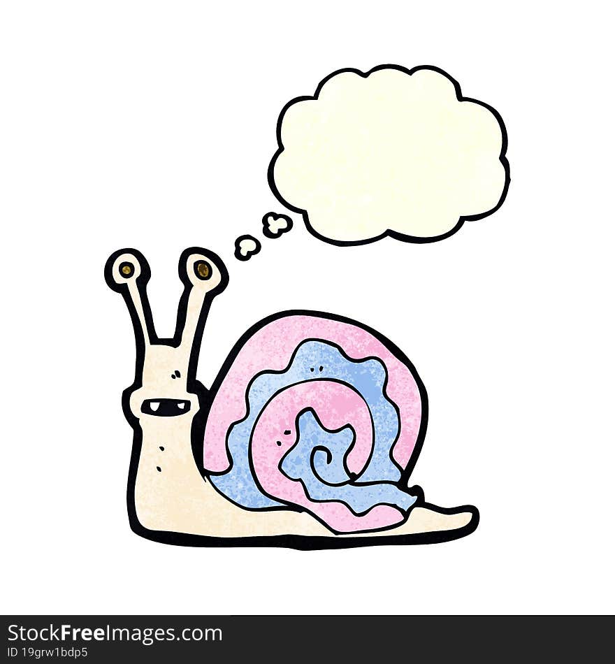 cartoon snail with thought bubble