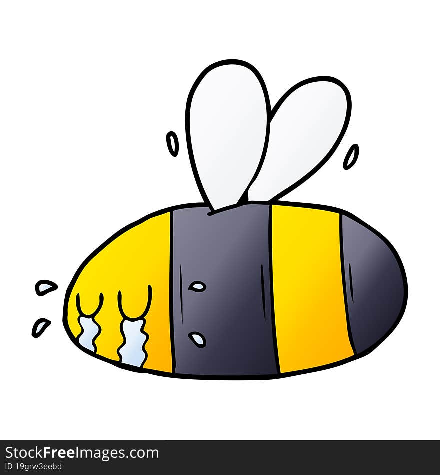 cartoon crying bee. cartoon crying bee