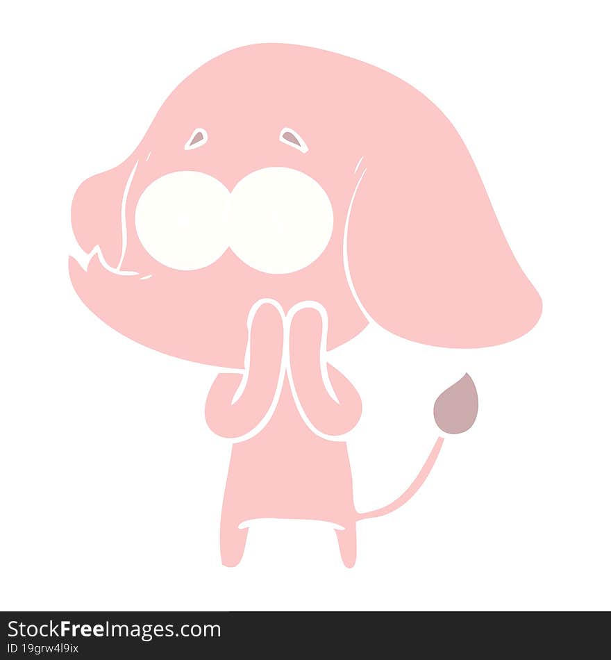 flat color style cartoon unsure elephant