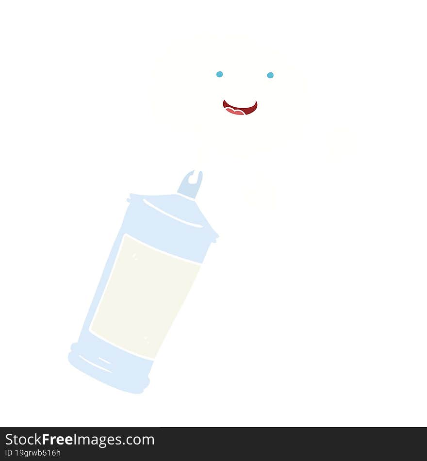 flat color illustration of a cartoon spraying whipped cream