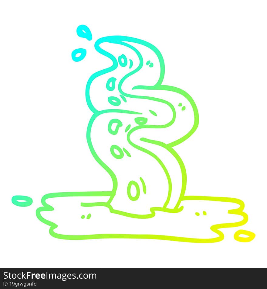 Cold Gradient Line Drawing Cartoon Spooky Tentacle