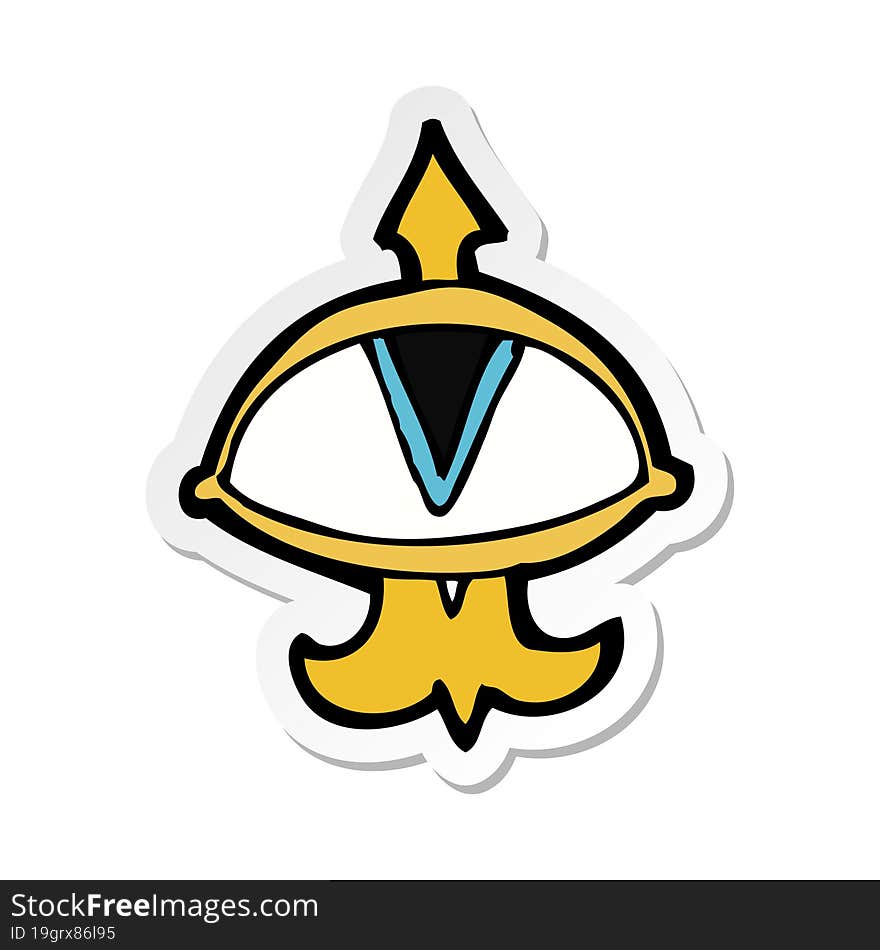 sticker of a cartoon mystic eye symbol