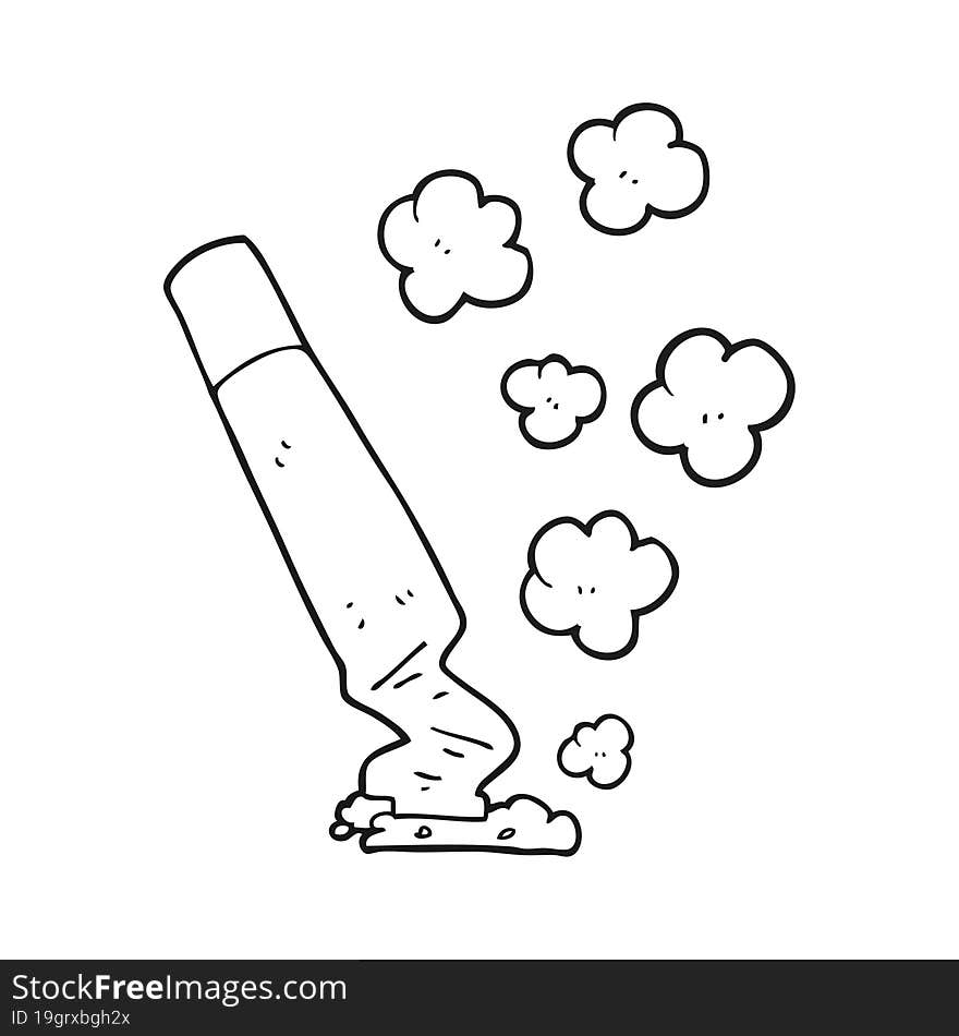 black and white cartoon cigarette