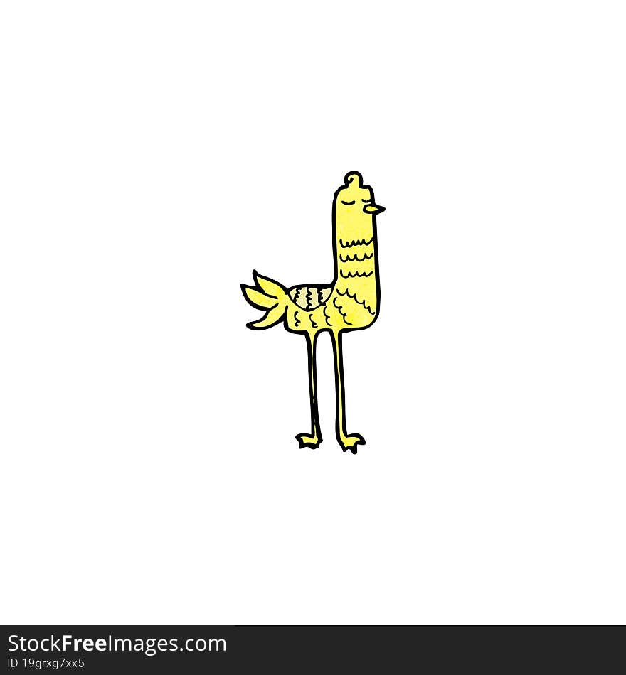 Cartoon Funny Long Legged Bird