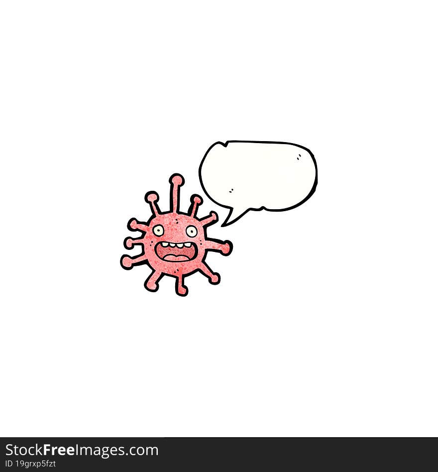 cartoon germ with speech bubble