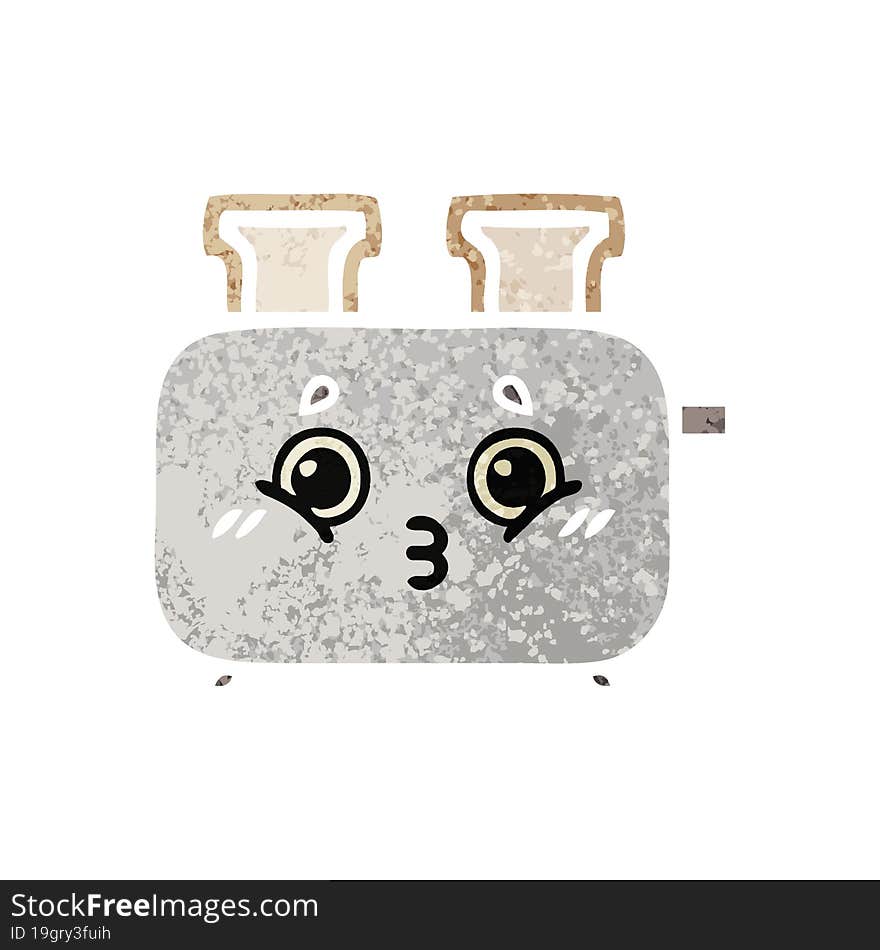 retro illustration style cartoon of a toaster