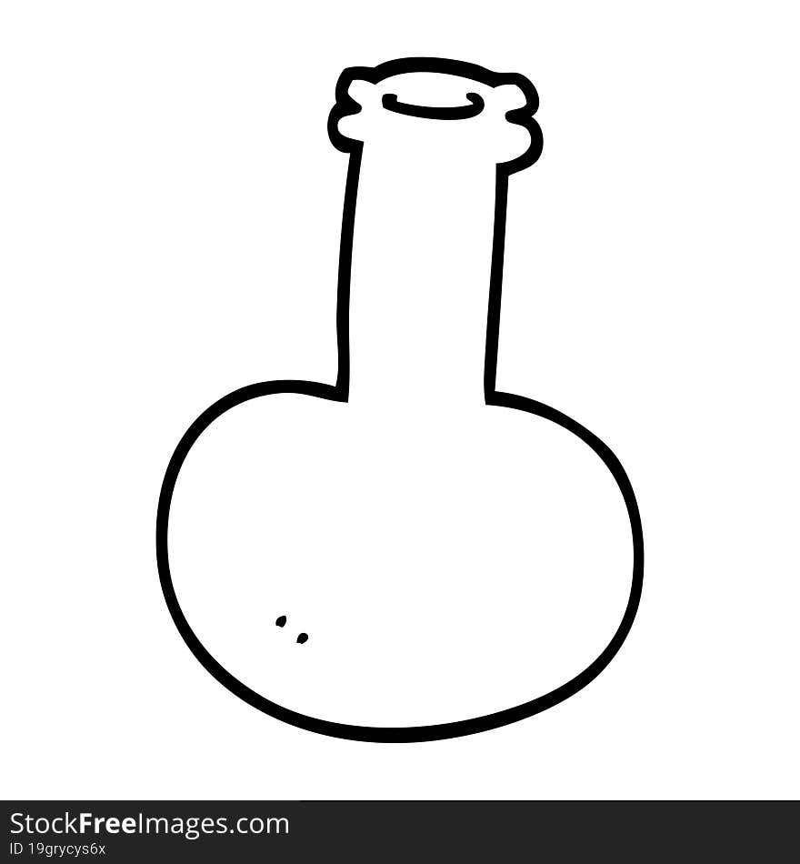 line drawing cartoon red vase