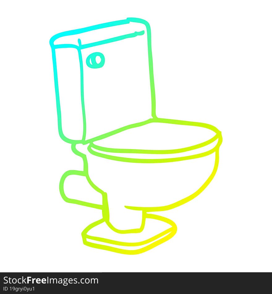 cold gradient line drawing cartoon closed toilet