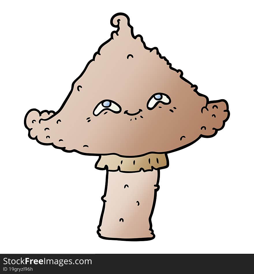 cartoon mushroom with face. cartoon mushroom with face