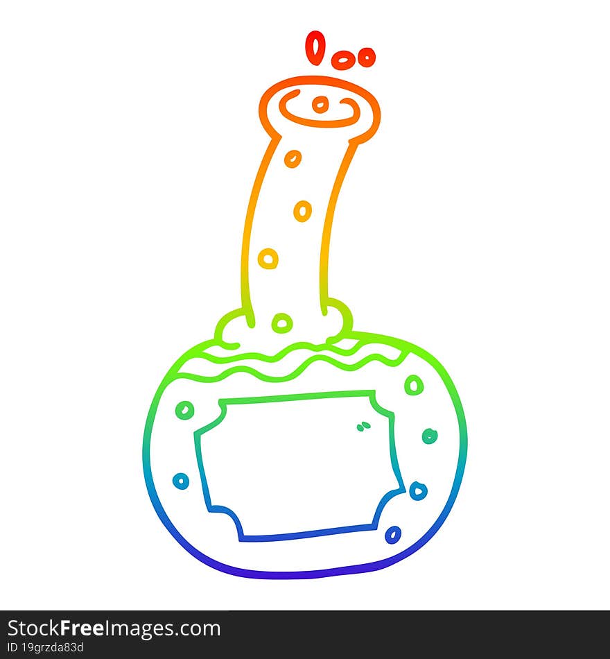 rainbow gradient line drawing of a cartoon experiment potions