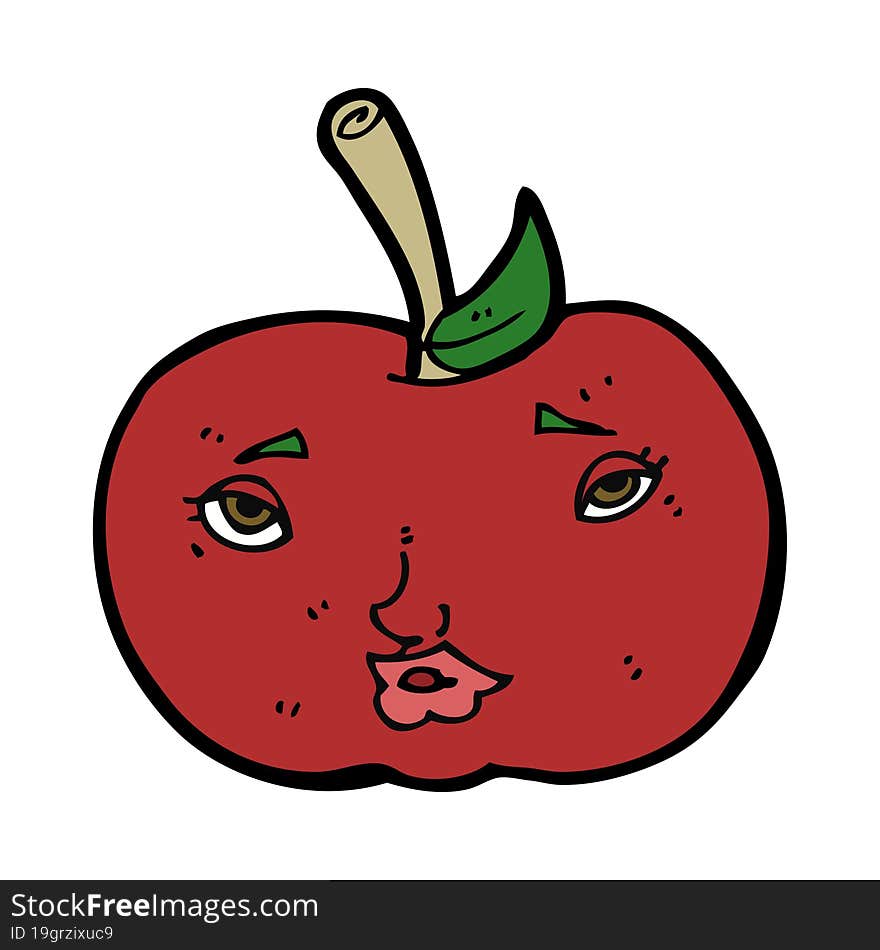 Cartoon Apple With Face