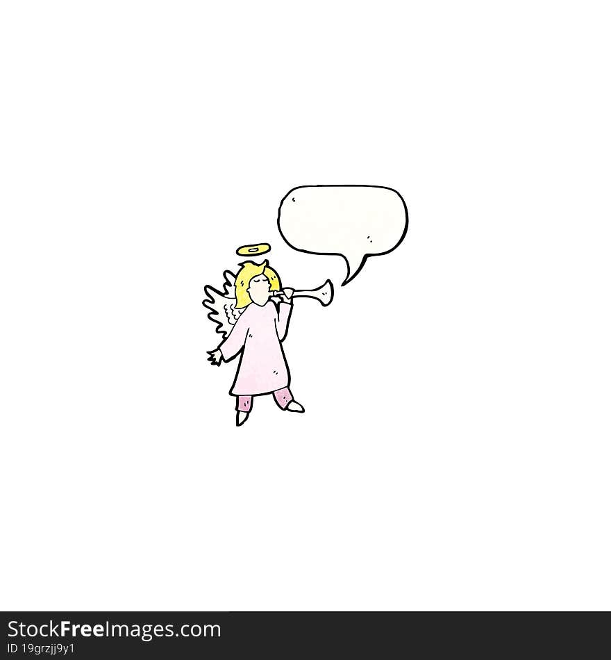 cartoon angel with speech bubble