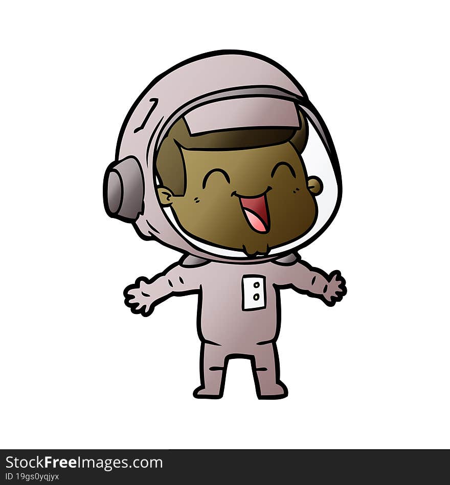 happy cartoon astronaut. happy cartoon astronaut