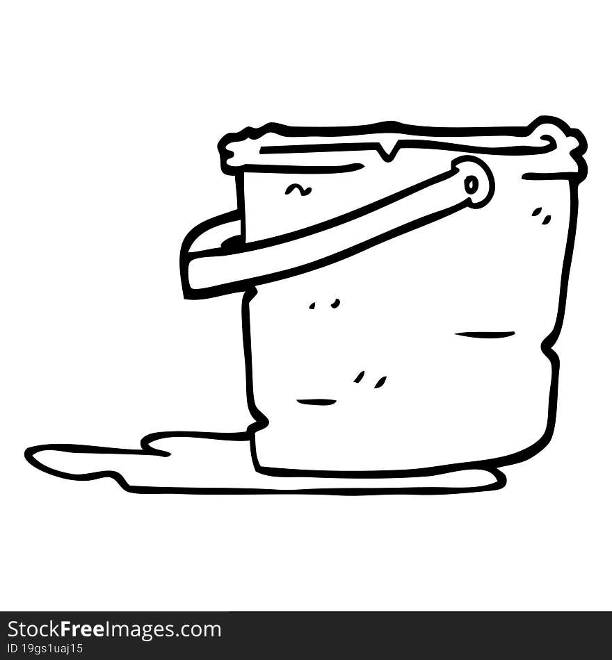 Line Drawing Cartoon Bucket