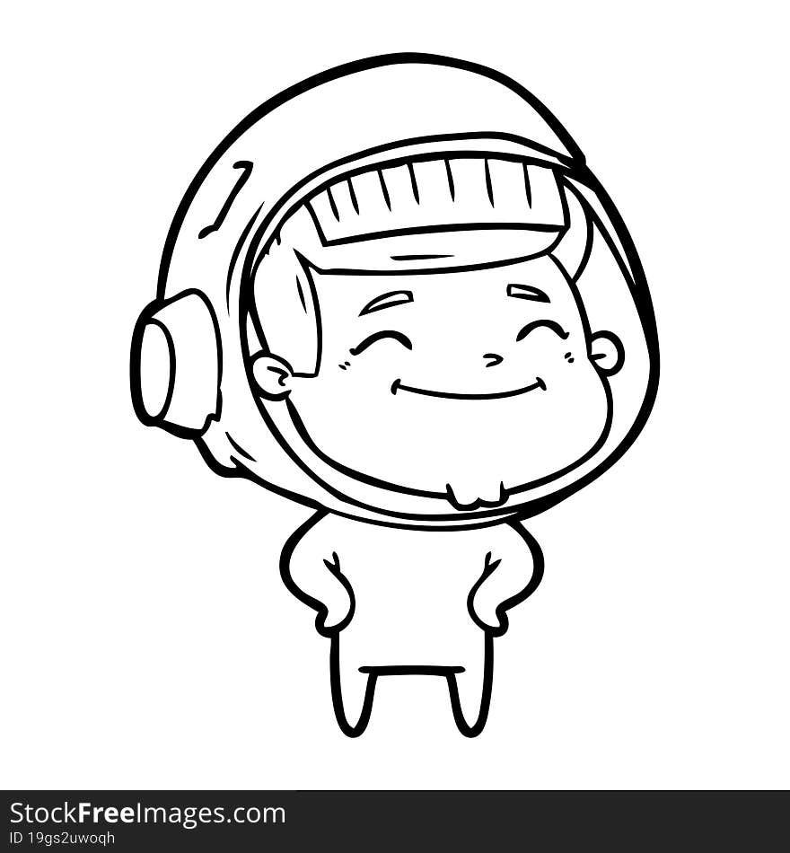 happy cartoon astronaut. happy cartoon astronaut