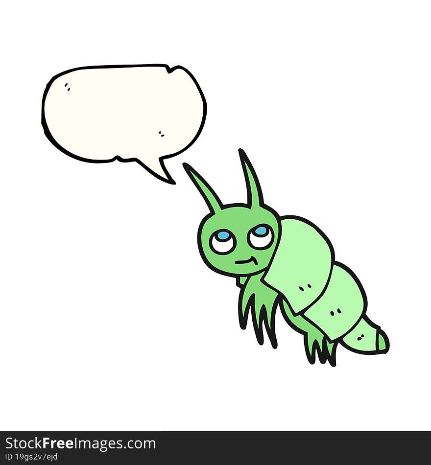 freehand drawn speech bubble cartoon little bug