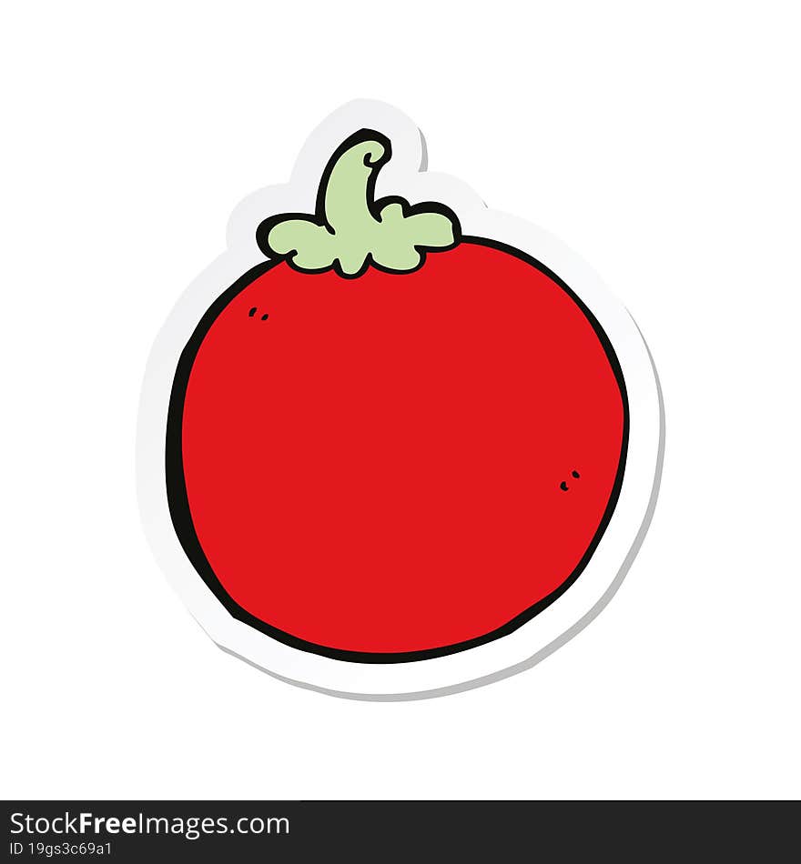 sticker of a cartoon tomato