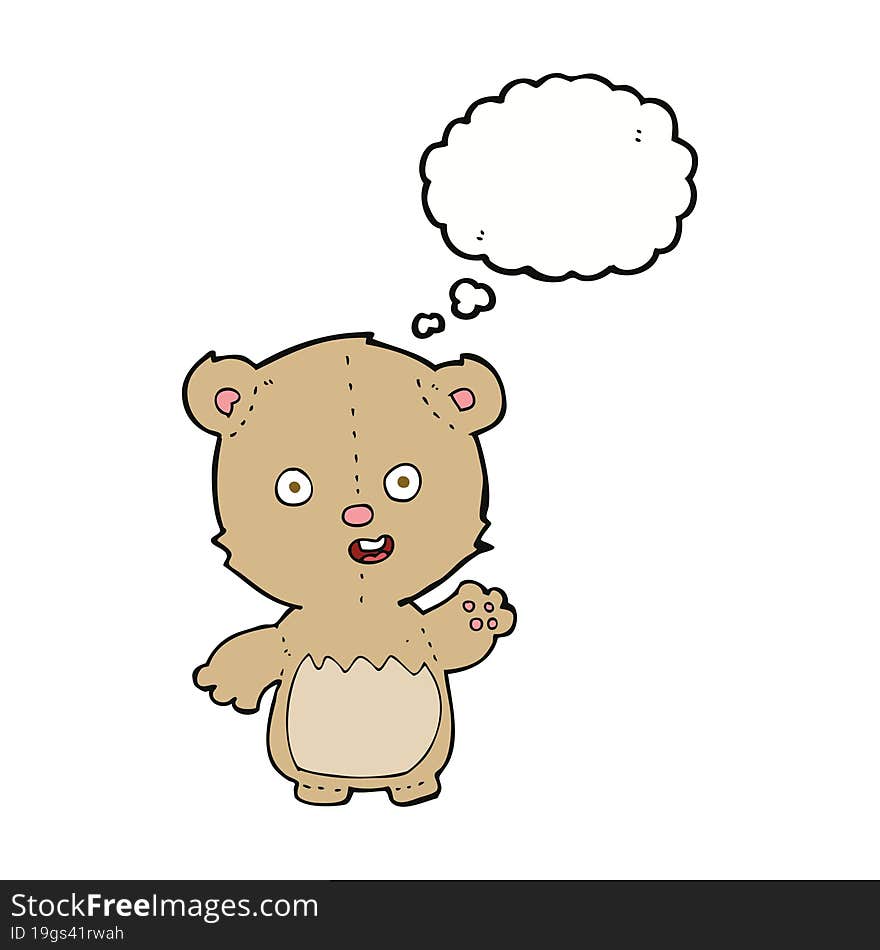 Cartoon Teddy Bear With Thought Bubble