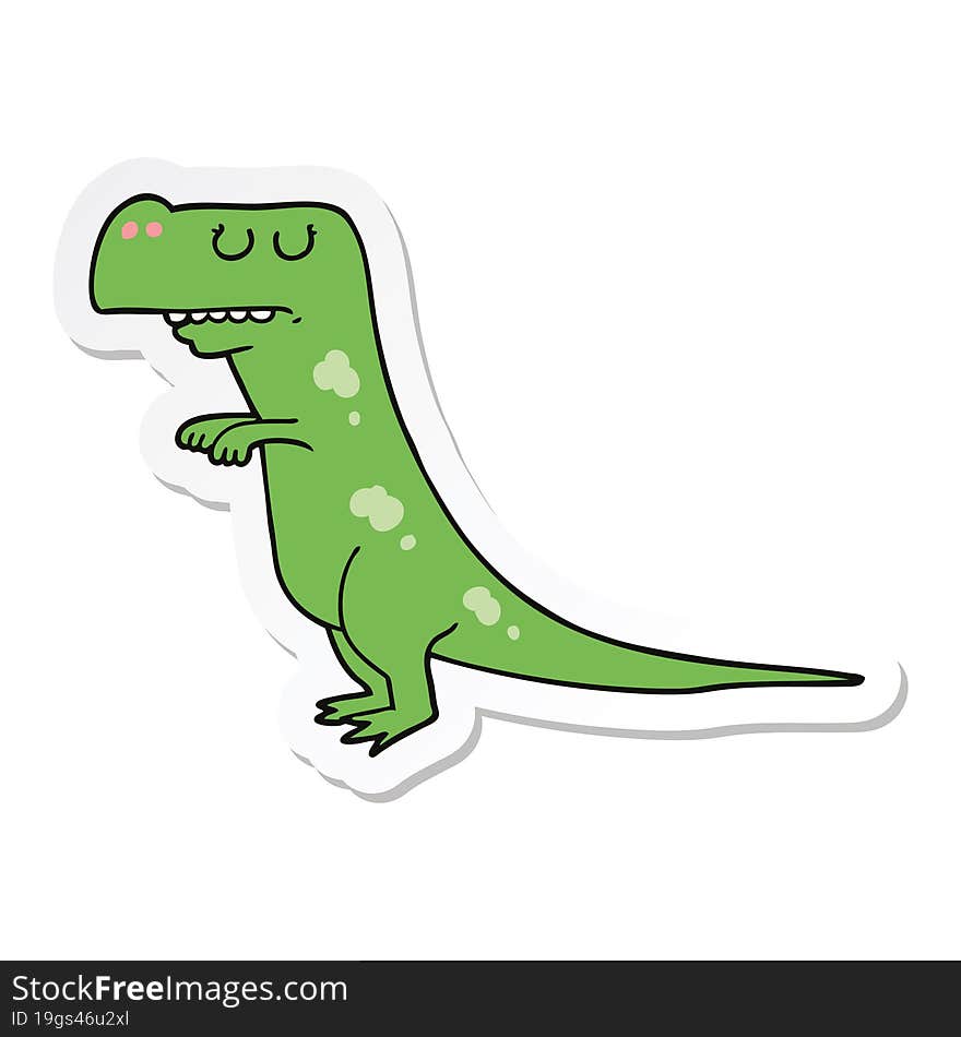 sticker of a cartoon dinosaur