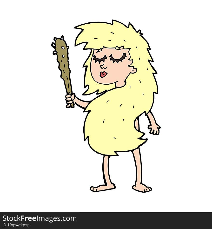 Cartoon Cave Woman