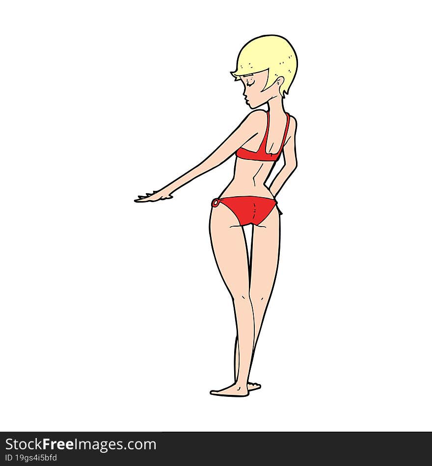 cartoon bikini woman