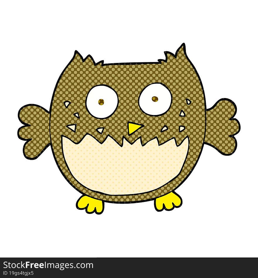 freehand drawn cartoon owl