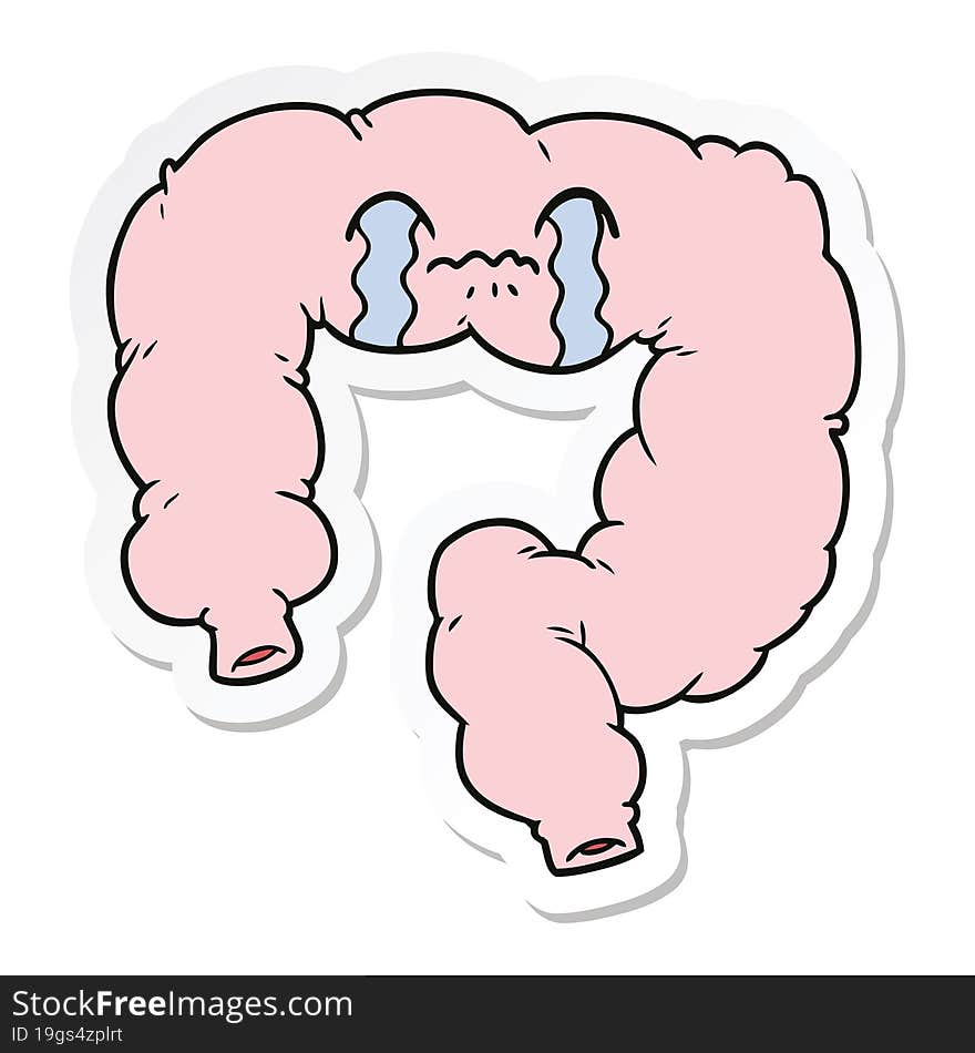 sticker of a cartoon colon