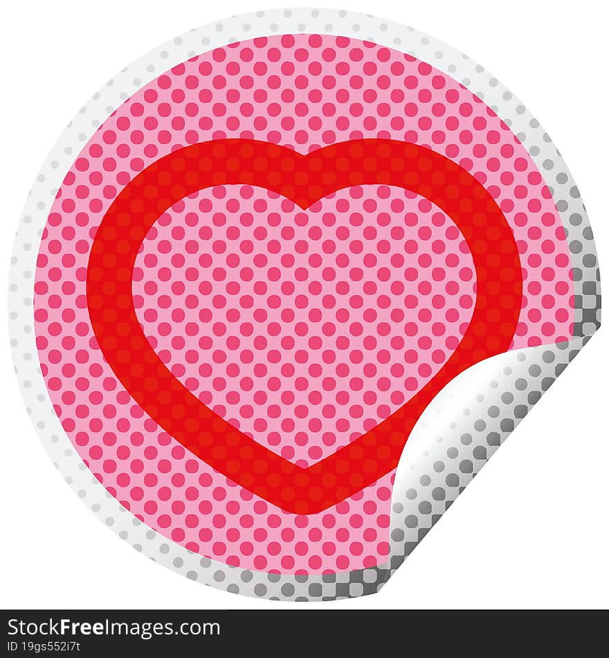 heart circular peeling sticker