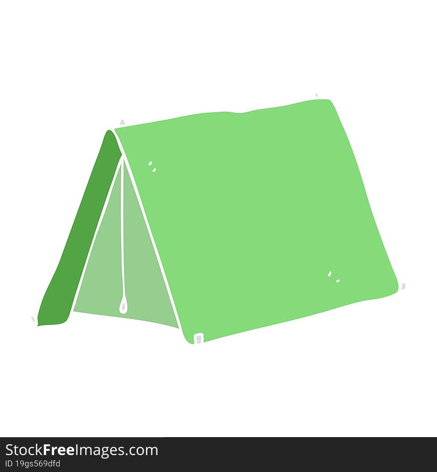 flat color illustration of a cartoon tent