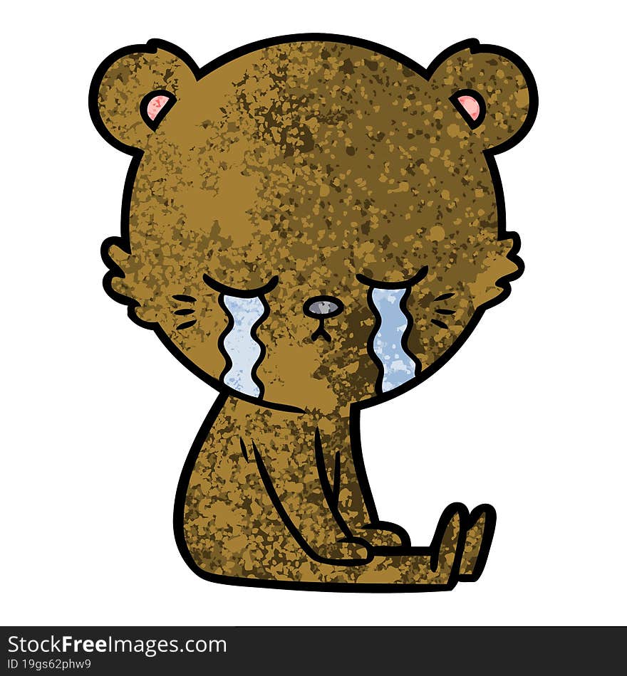 crying cartoon bear. crying cartoon bear