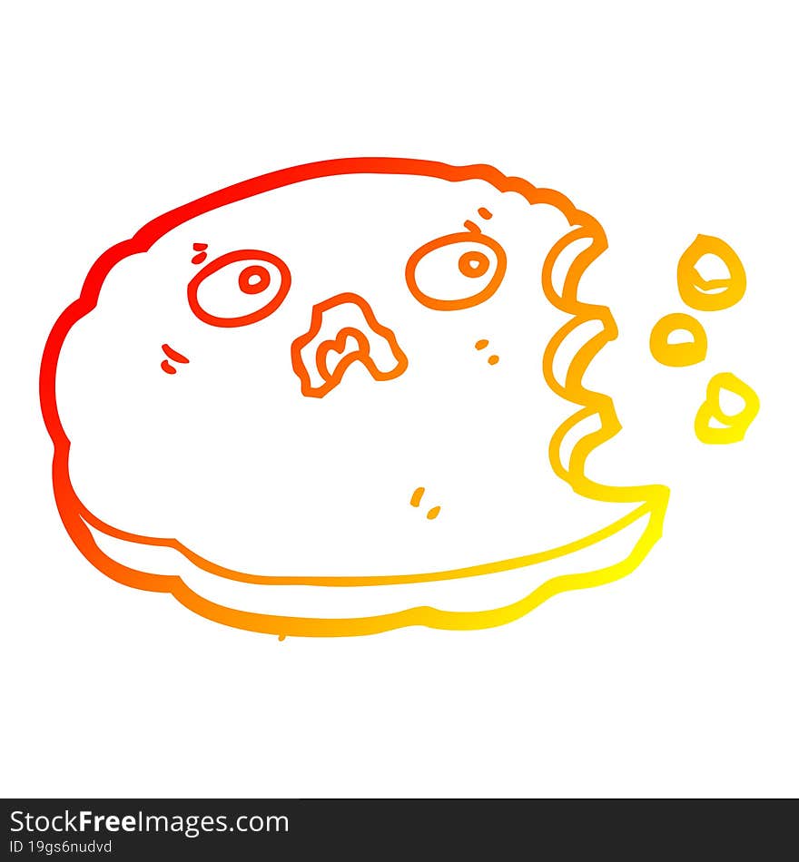 warm gradient line drawing cartoon cookie