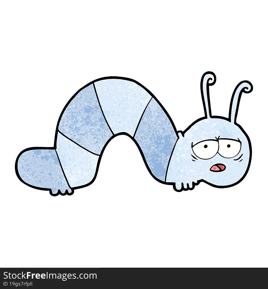 cartoon tired caterpillar. cartoon tired caterpillar