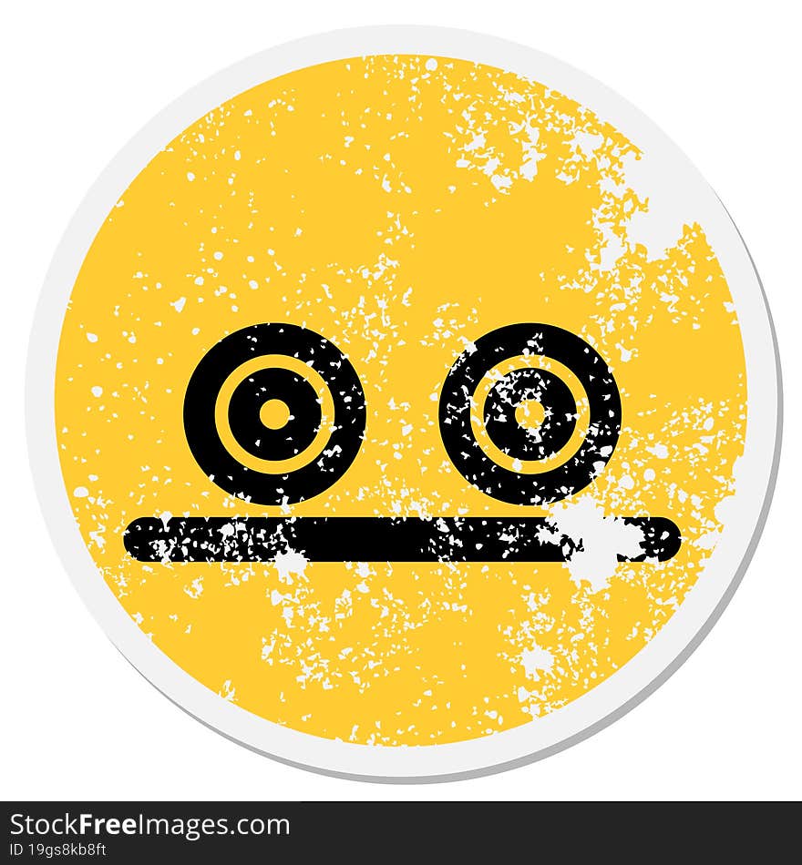 Uncomfortable Staring Face Circular Sticker