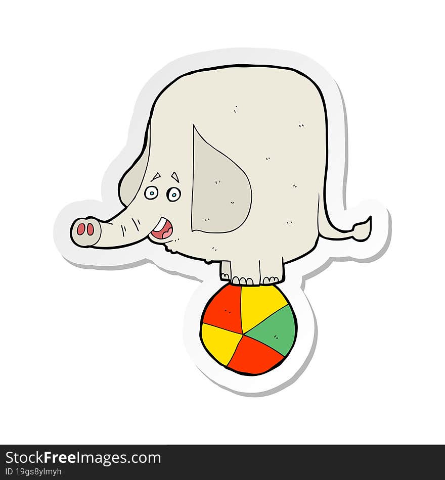 sticker of a cartoon circus elephant