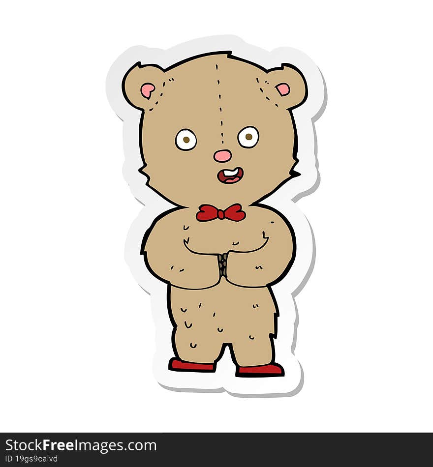 Sticker Of A Cartoon Teddy Bear