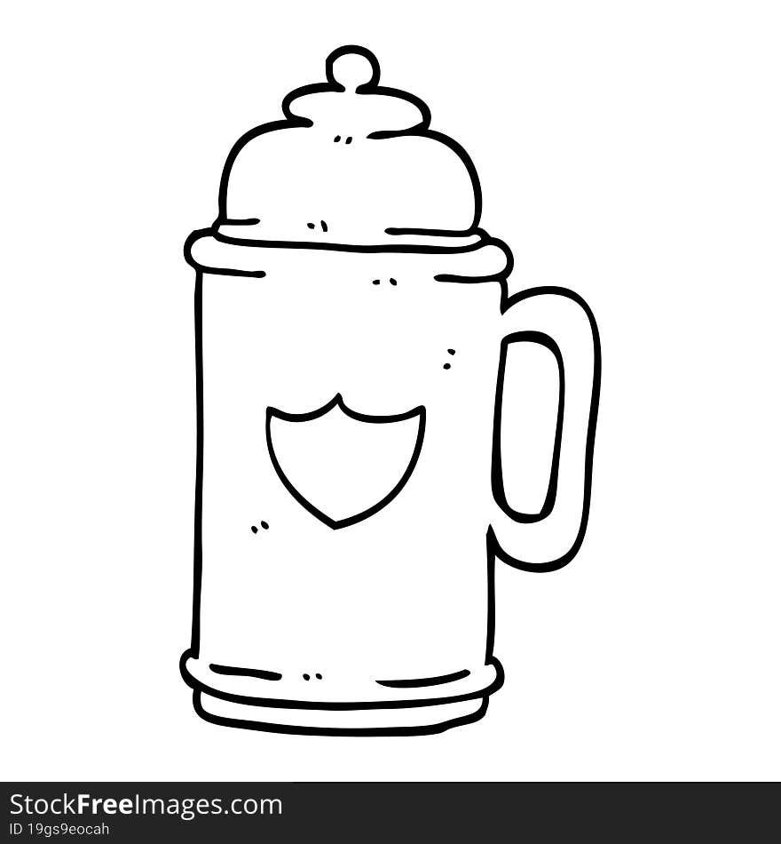 Line Drawing Cartoon Golden Tankard