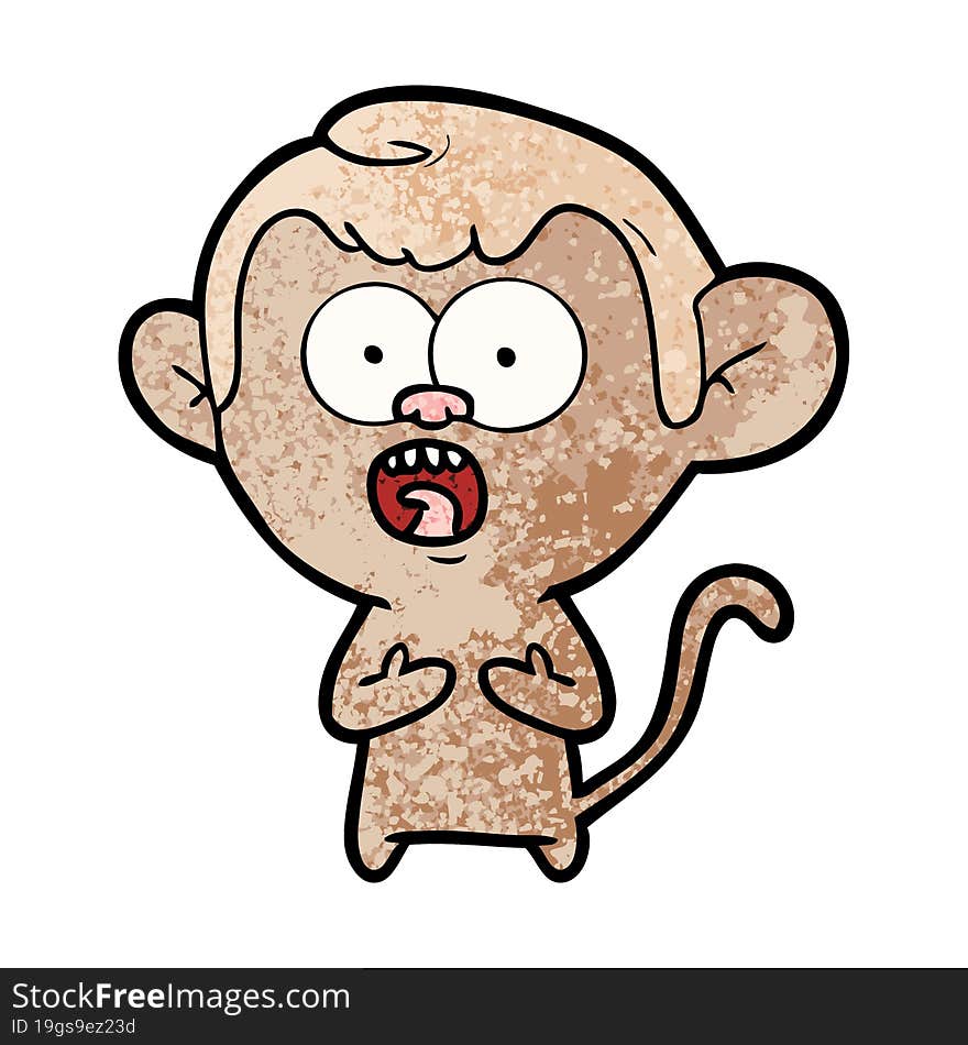 cartoon shocked monkey. cartoon shocked monkey