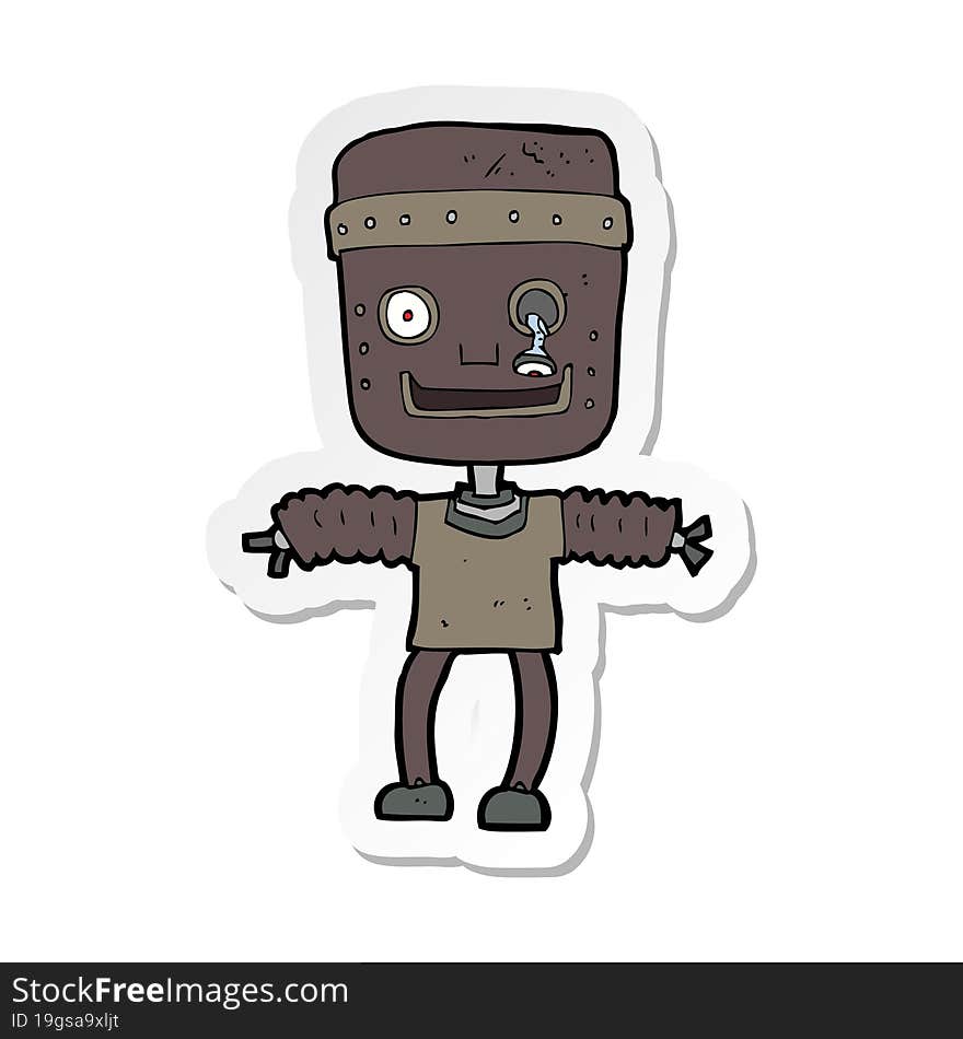 sticker of a cartoon robot