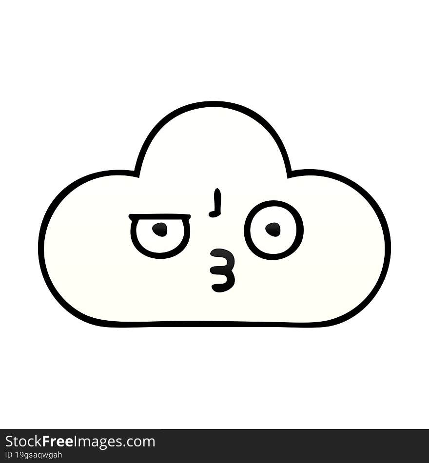 Gradient Shaded Cartoon White Cloud