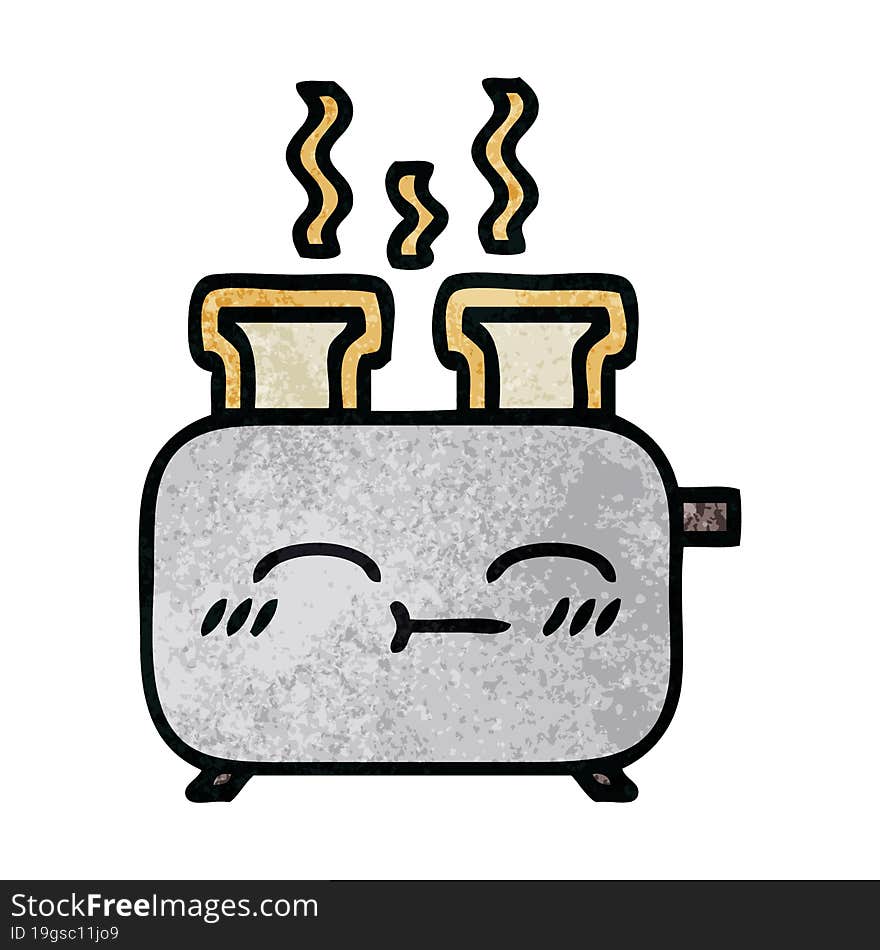 retro grunge texture cartoon of a toaster