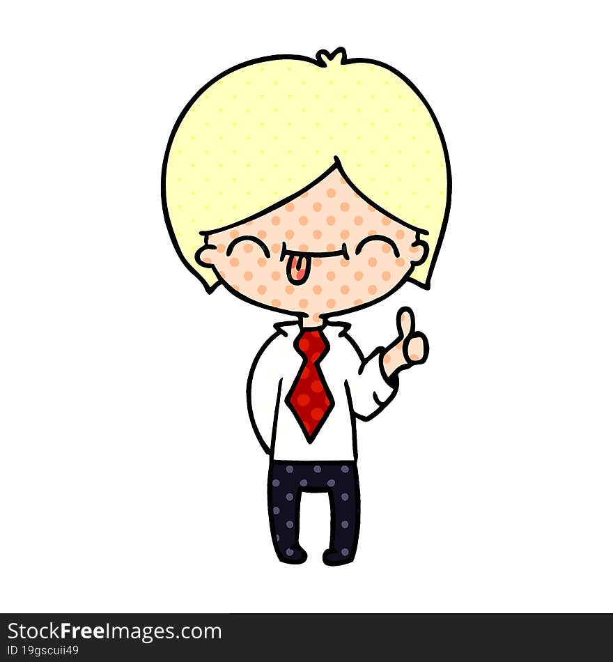 Cartoon Of Boy With Thumb Up