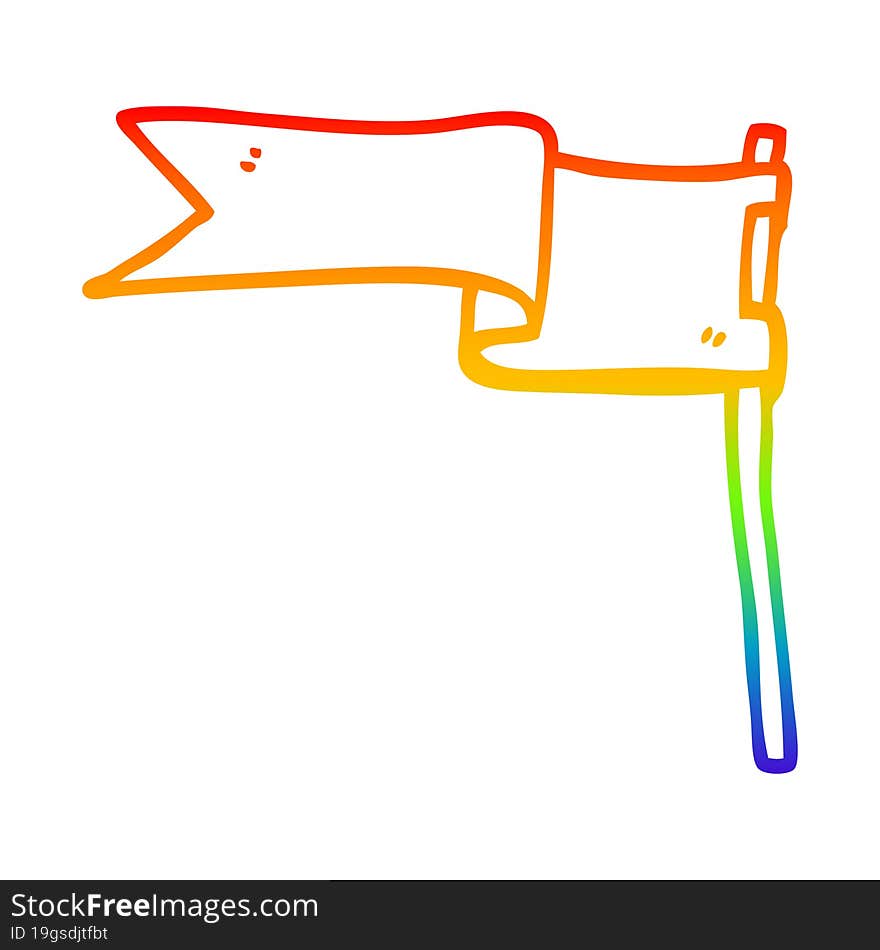 rainbow gradient line drawing cartoon flag