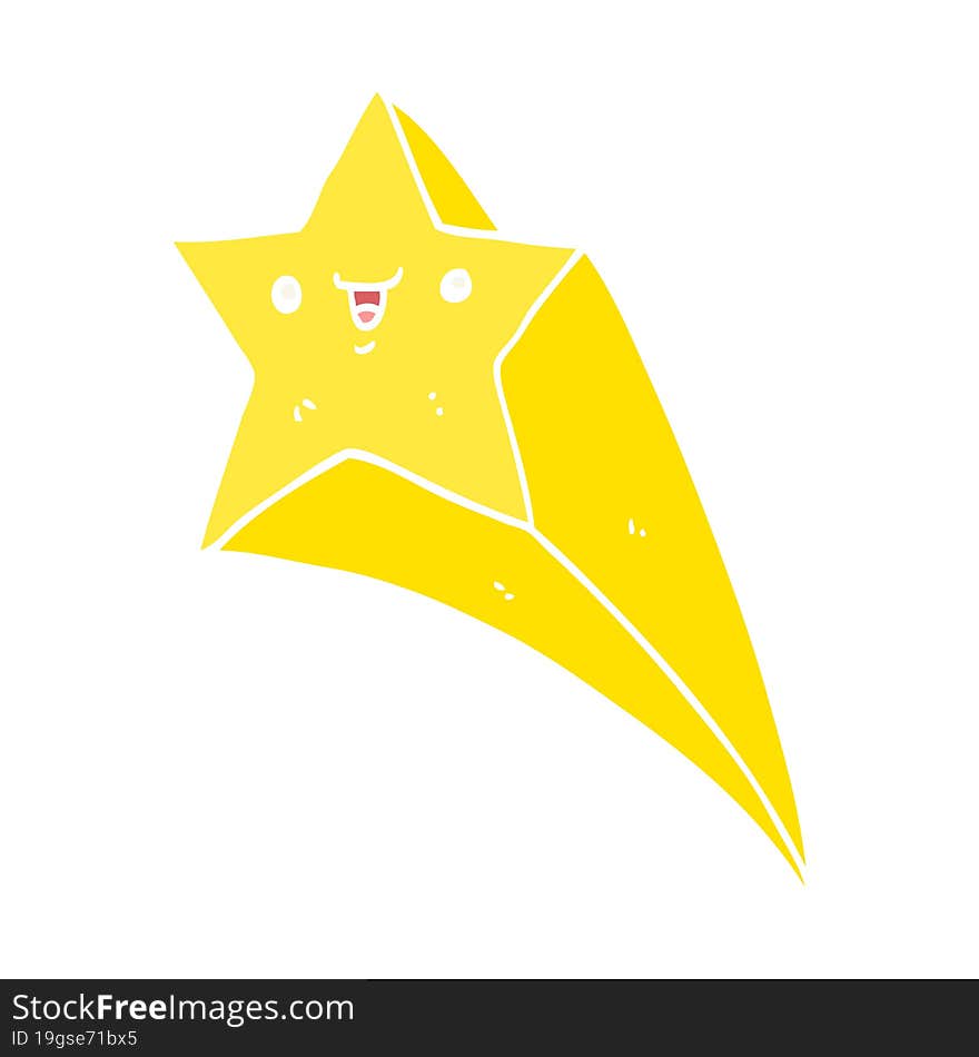 flat color style cartoon shooting star