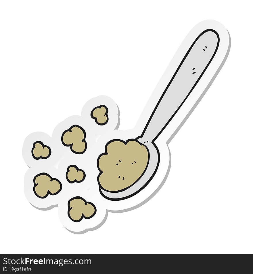 sticker of a cartoon spoonful of food