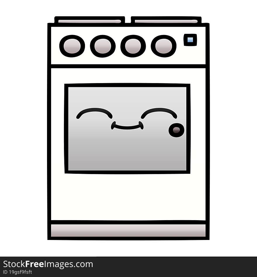 Gradient Shaded Cartoon Kitchen Oven