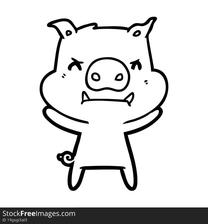 angry cartoon pig. angry cartoon pig