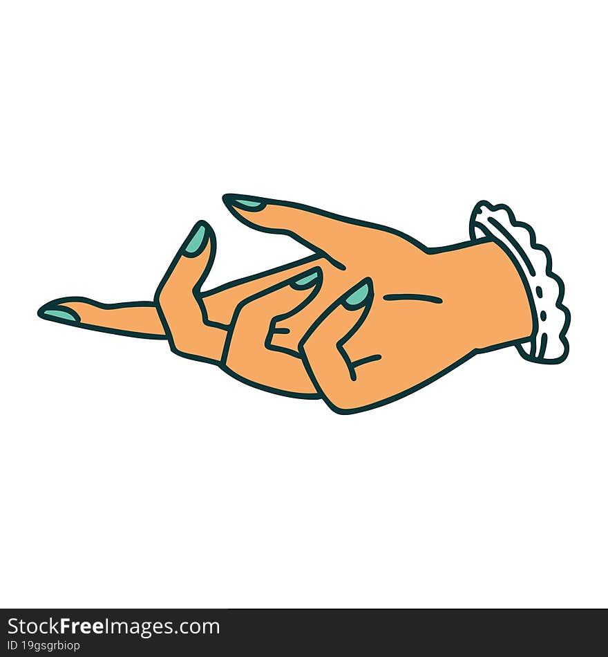 tattoo style icon of a hand