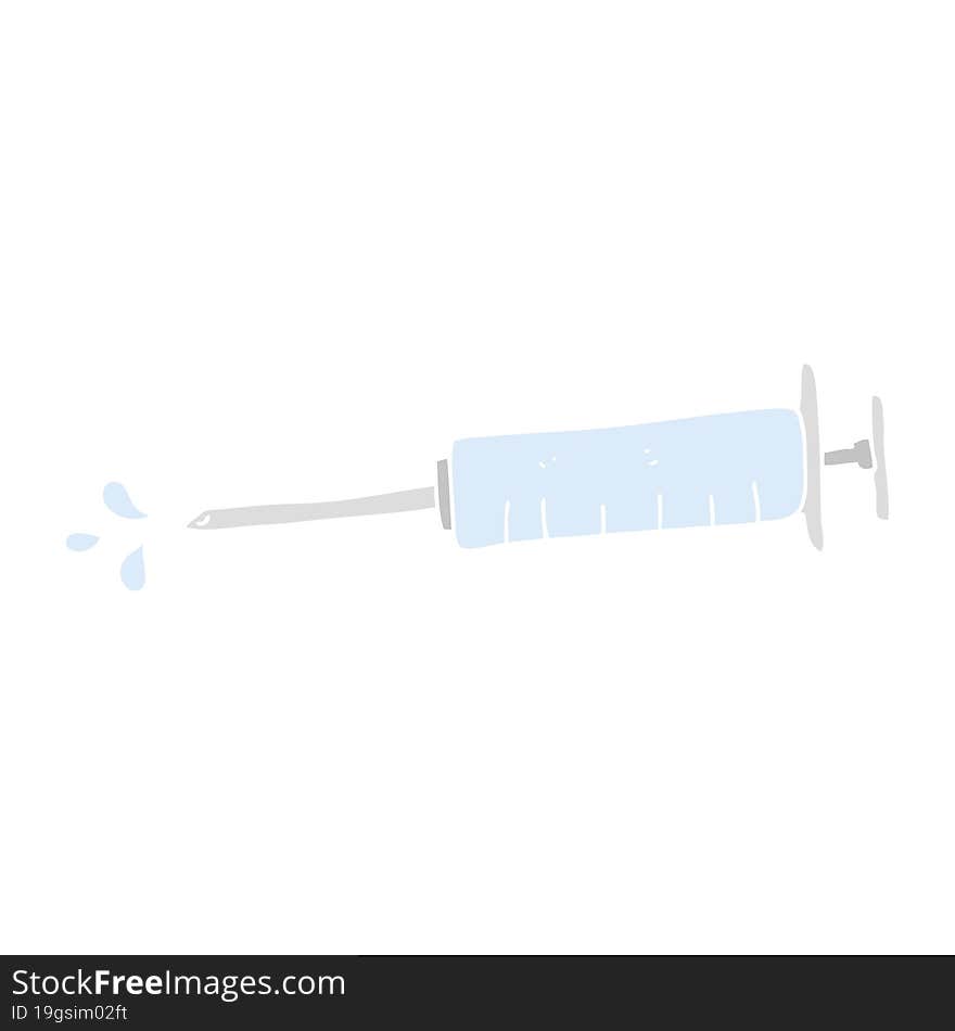 flat color illustration of medical needle. flat color illustration of medical needle