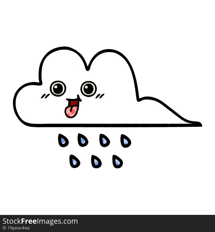 comic book style cartoon of a rain cloud